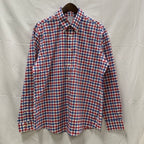 【中古】【古着】Brooks Brothers チェック シャツ ブルー×レッド Lサイズ