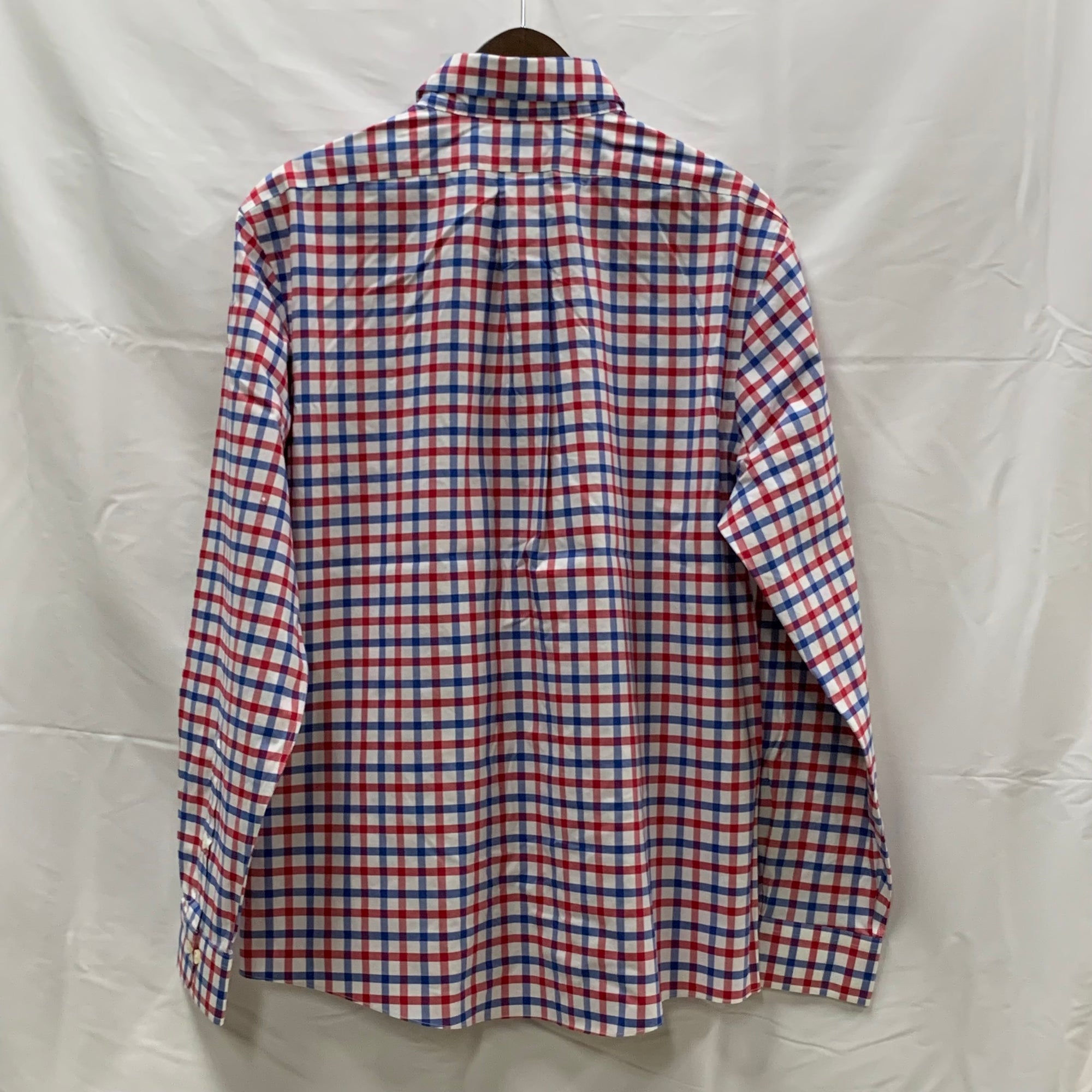 【中古】【古着】Brooks Brothers チェック シャツ ブルー×レッド Lサイズ