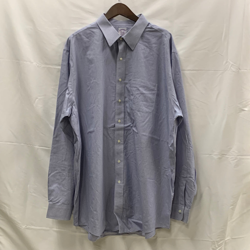 【中古】【古着】Brooks Brothers チェック シャツ ブルー
