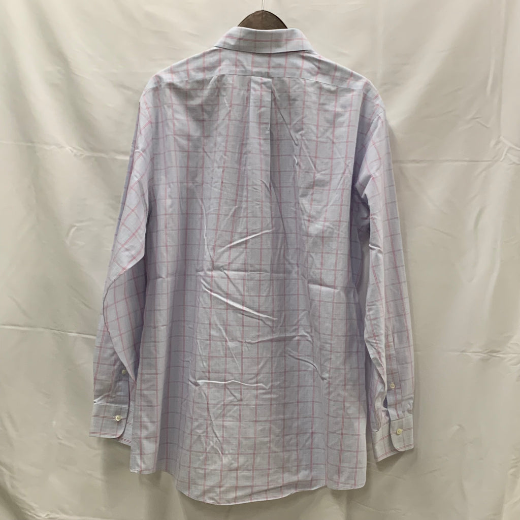 【中古】【古着】Brooks Brothers チェック シャツ ライトブルー×ピンク