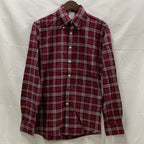 【中古】【古着】Brooks Brothers チェック シャツ ボルドー Sサイズ