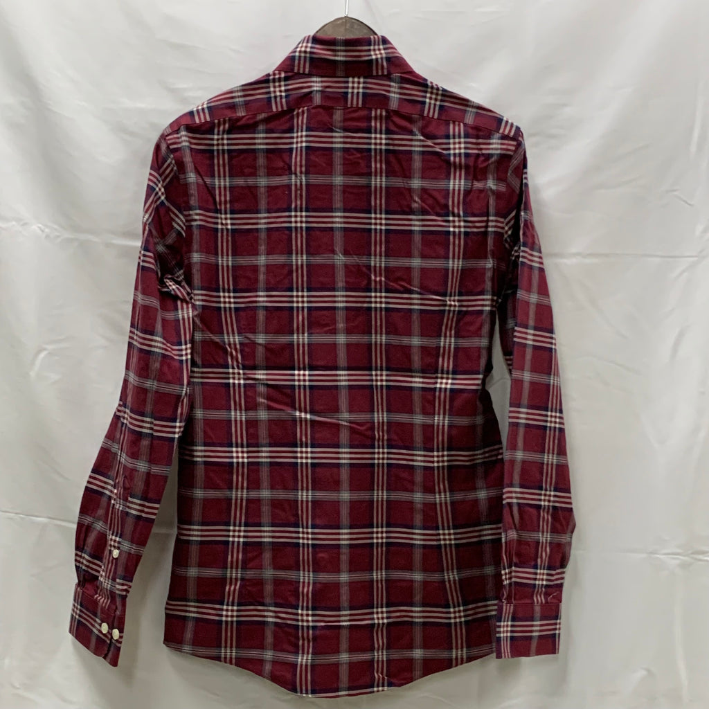 【中古】【古着】Brooks Brothers チェック シャツ ボルドー Sサイズ