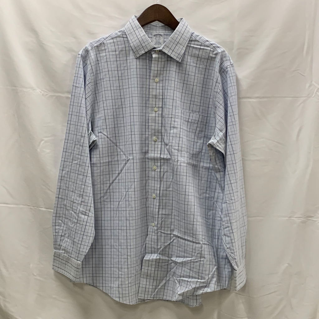 【中古】【古着】Brooks Brothers チェック シャツ ライトブルー