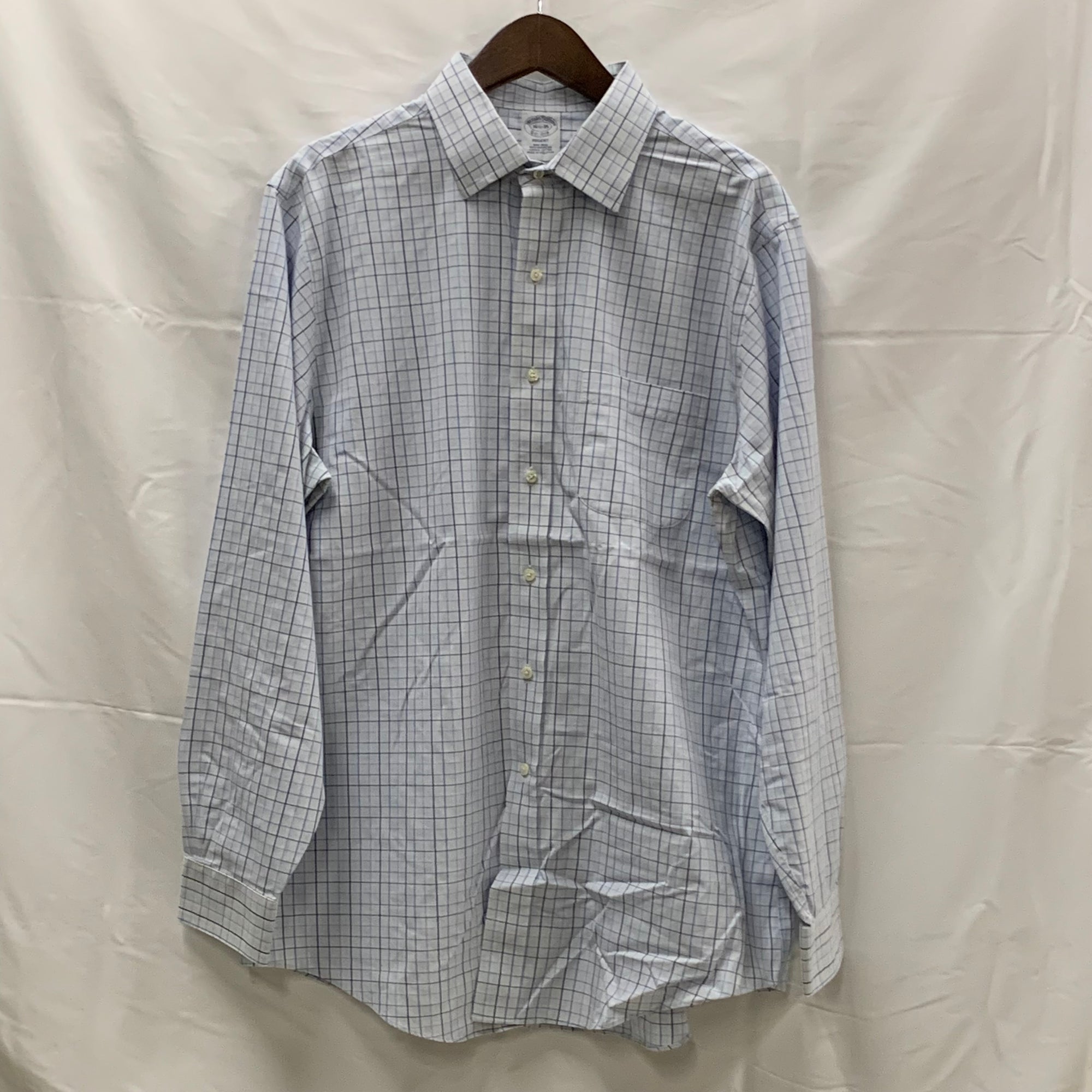 【中古】【古着】Brooks Brothers チェック シャツ ライトブルー