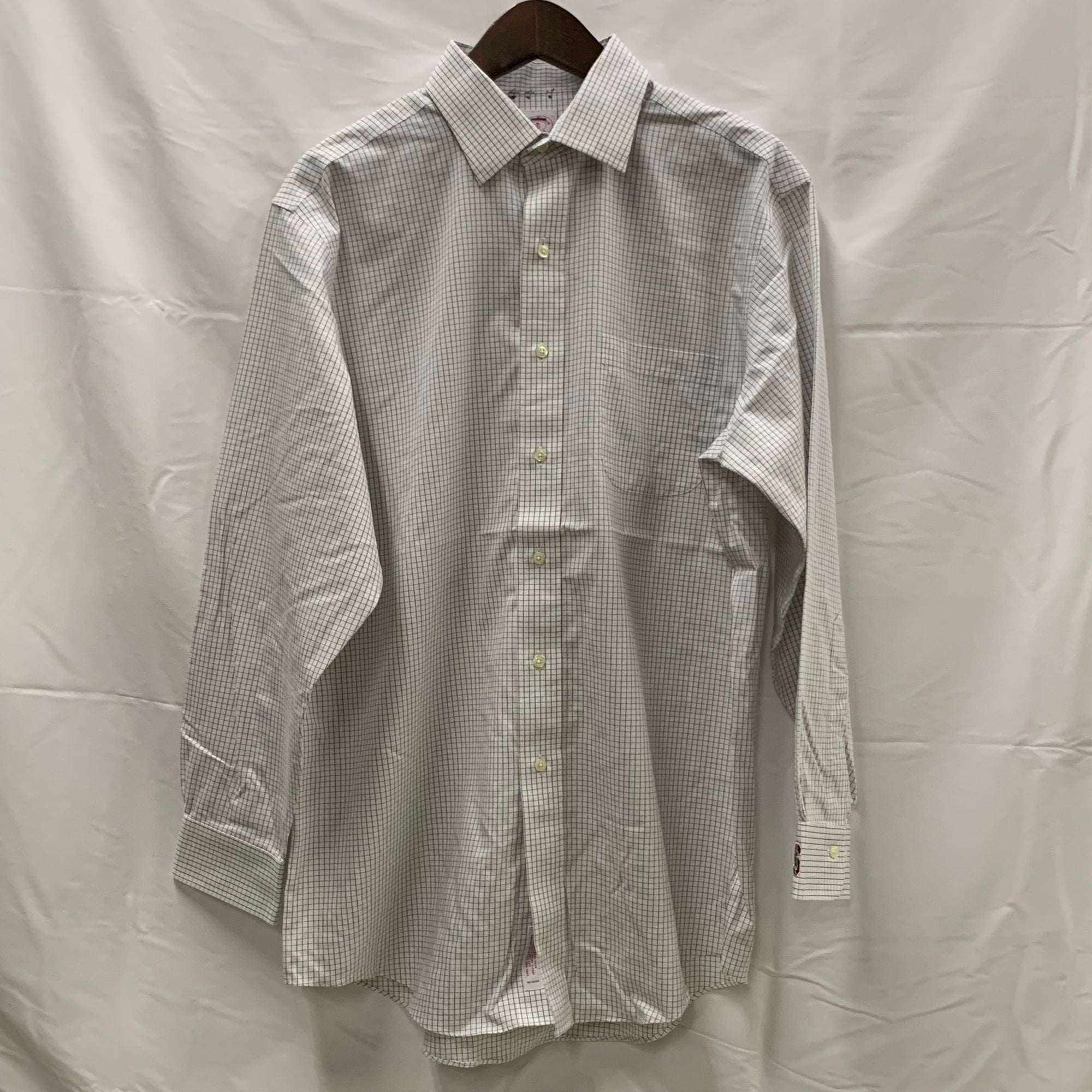 【中古】【古着】Brooks Brothers チェック シャツ ホワイト