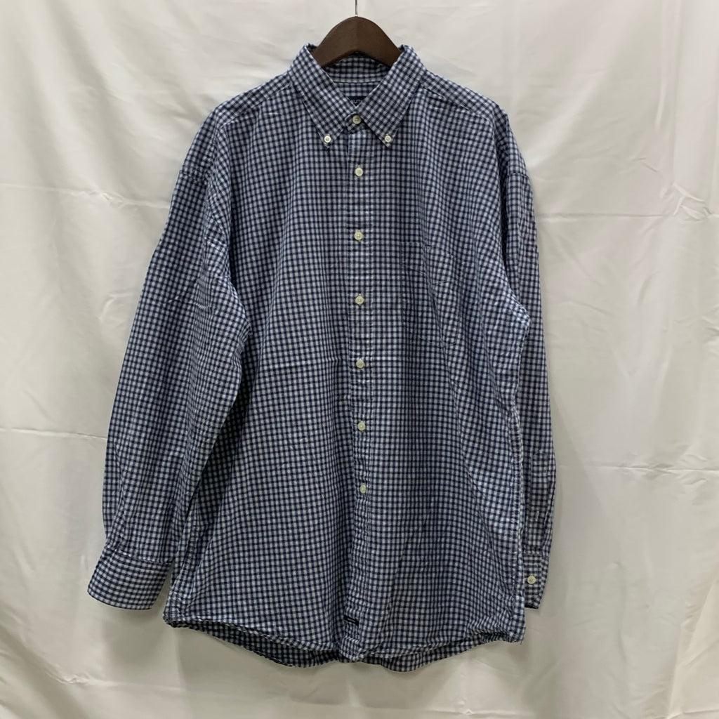 【中古】【古着】NAUTICA チェック シャツ ブルー XXLサイズ