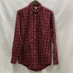 【中古】【古着】Brooks Brothers チェック シャツ ボルドー Sサイズ