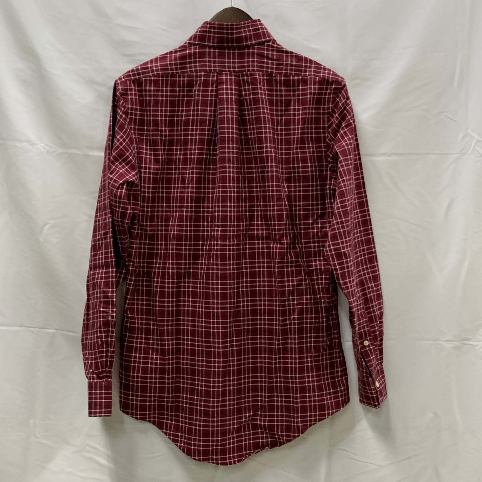 【中古】【古着】Brooks Brothers チェック シャツ ボルドー Sサイズ