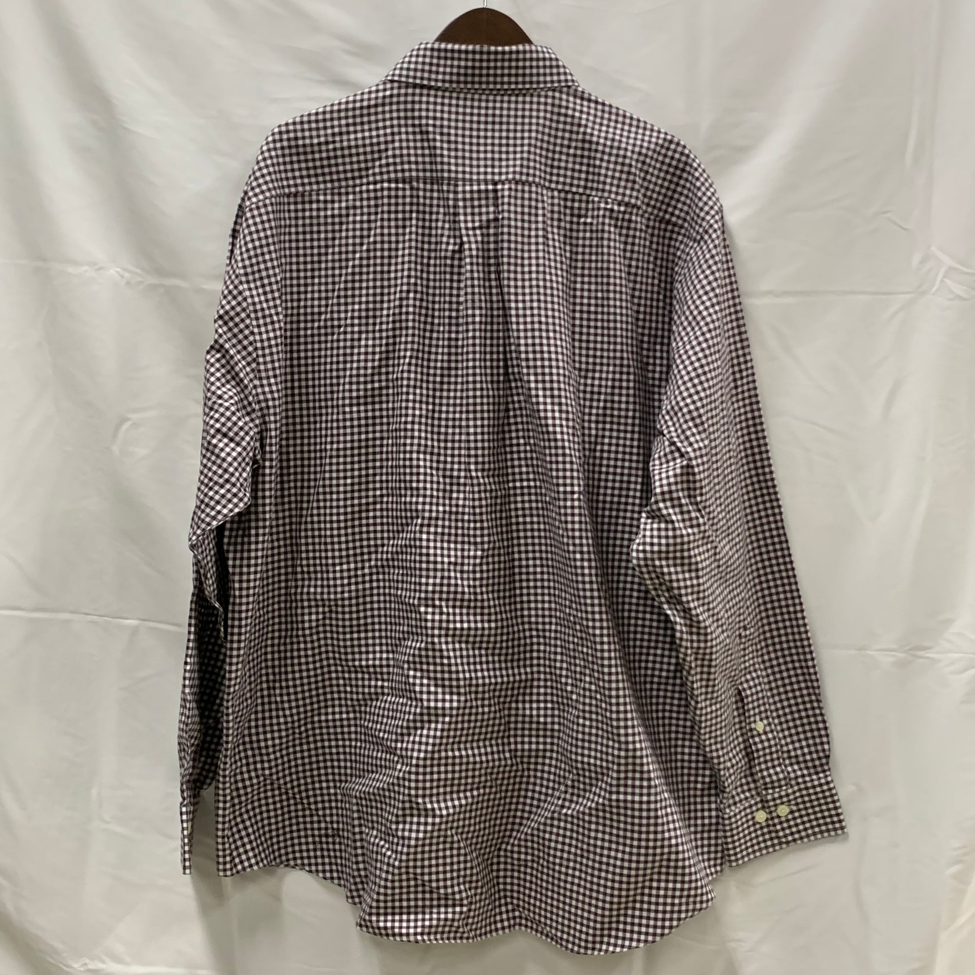 【中古】【古着】Brooks Brothers チェック シャツ ダークブラウン XLサイズ