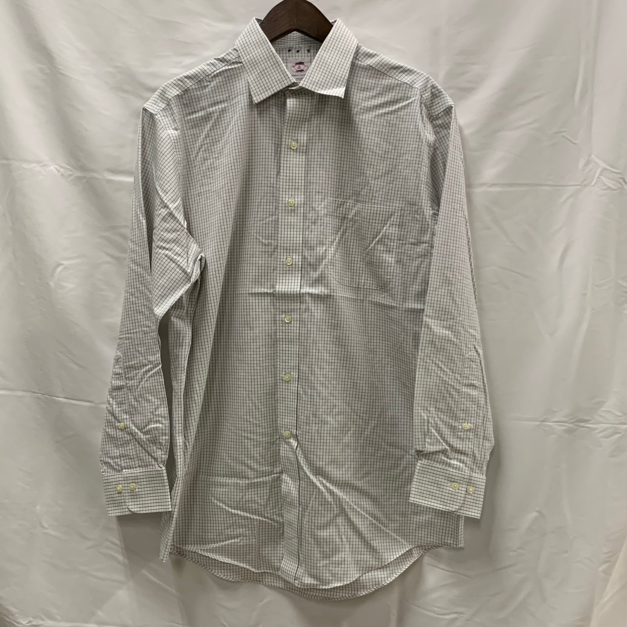 【中古】【古着】Brooks Brothers チェック シャツ ホワイト