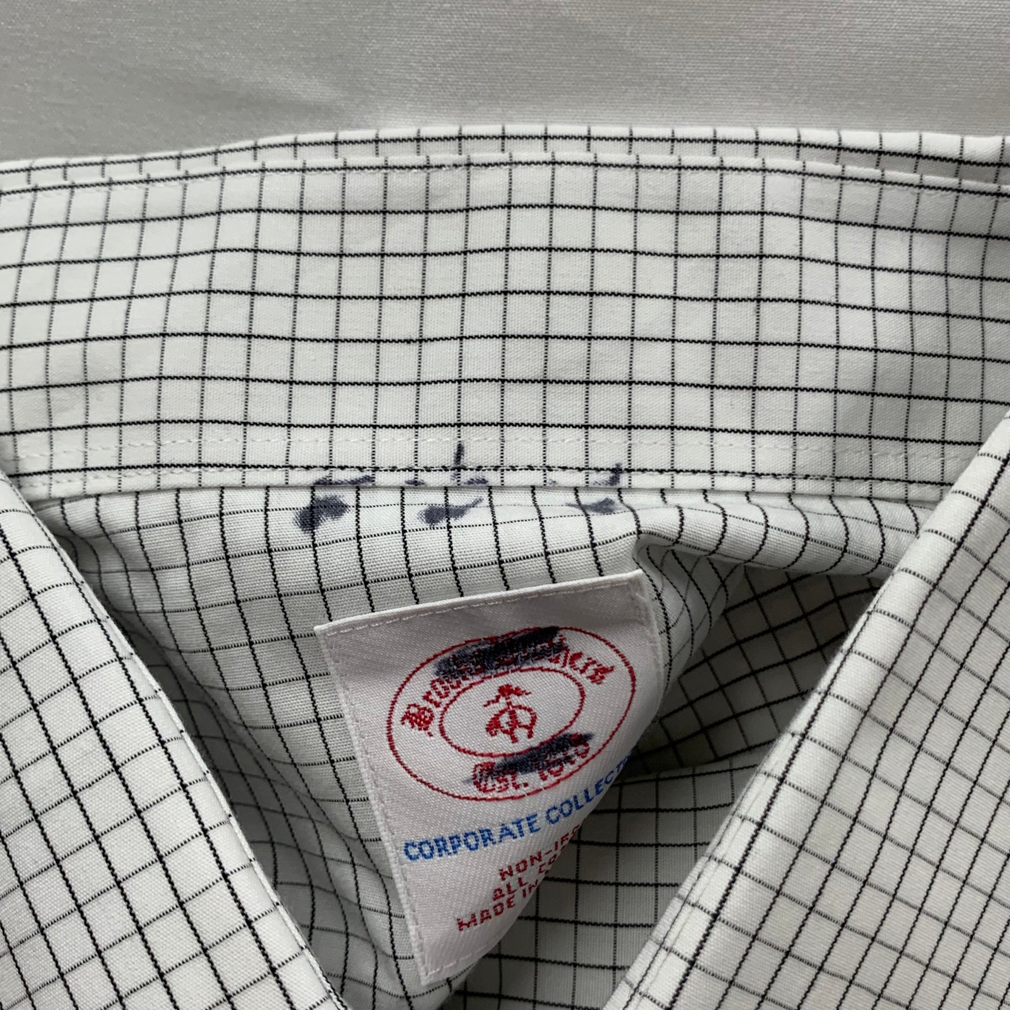 【中古】【古着】Brooks Brothers チェック シャツ ホワイト