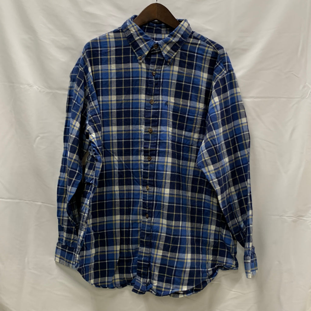 【中古】【古着】Brooks Brothers チェック シャツ ブルー XLサイズ