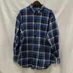【中古】【古着】Brooks Brothers チェック シャツ ブルー XLサイズ