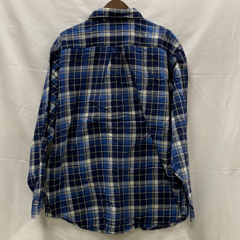 【中古】【古着】Brooks Brothers チェック シャツ ブルー XLサイズ