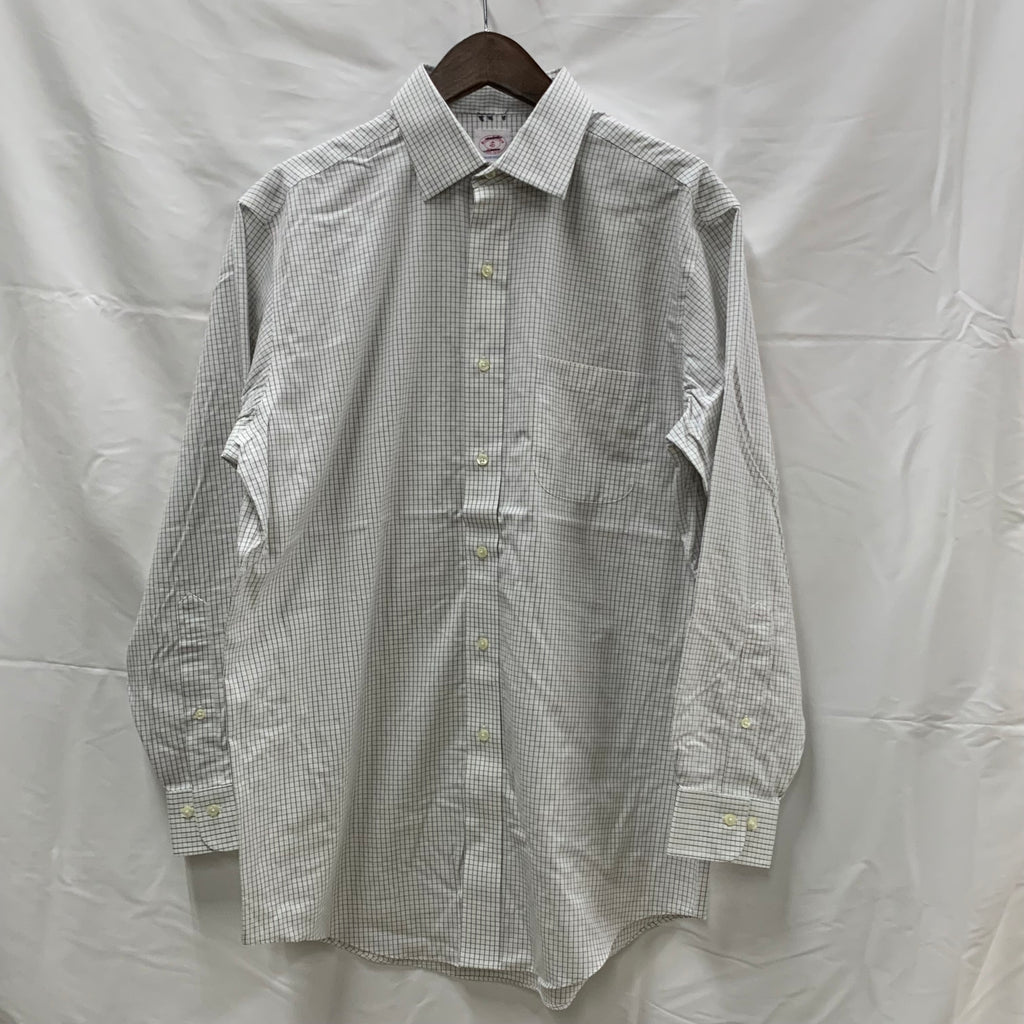 【中古】【古着】Brooks Brothers チェック シャツ ホワイト