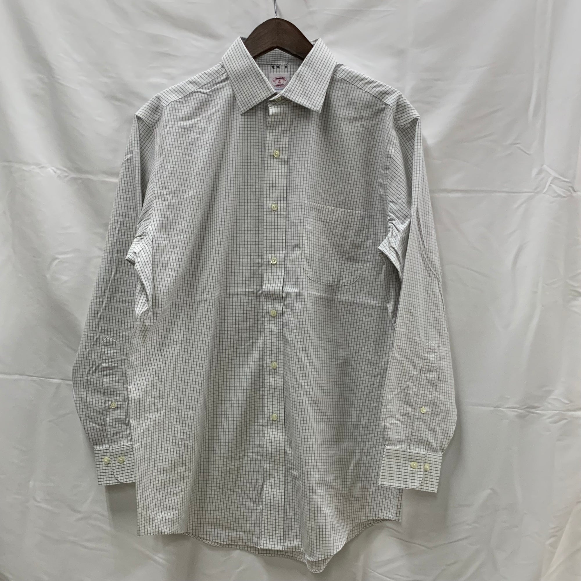 【中古】【古着】Brooks Brothers チェック シャツ ホワイト