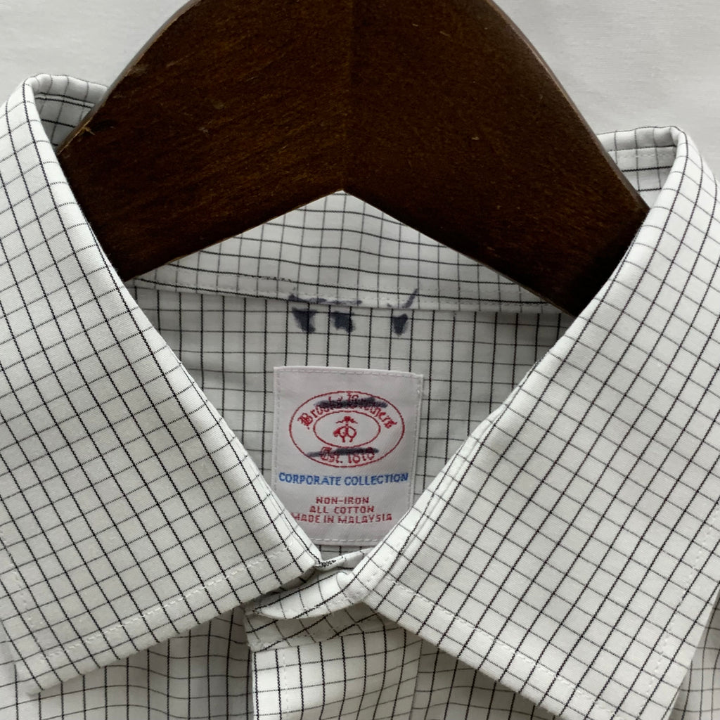 【中古】【古着】Brooks Brothers チェック シャツ ホワイト