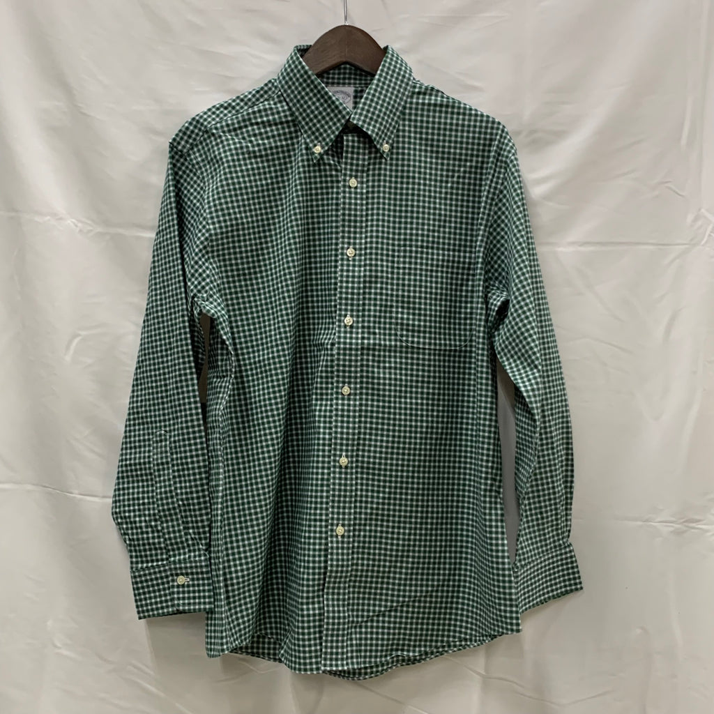 【中古】【古着】Brooks Brothers チェック シャツ グリーン