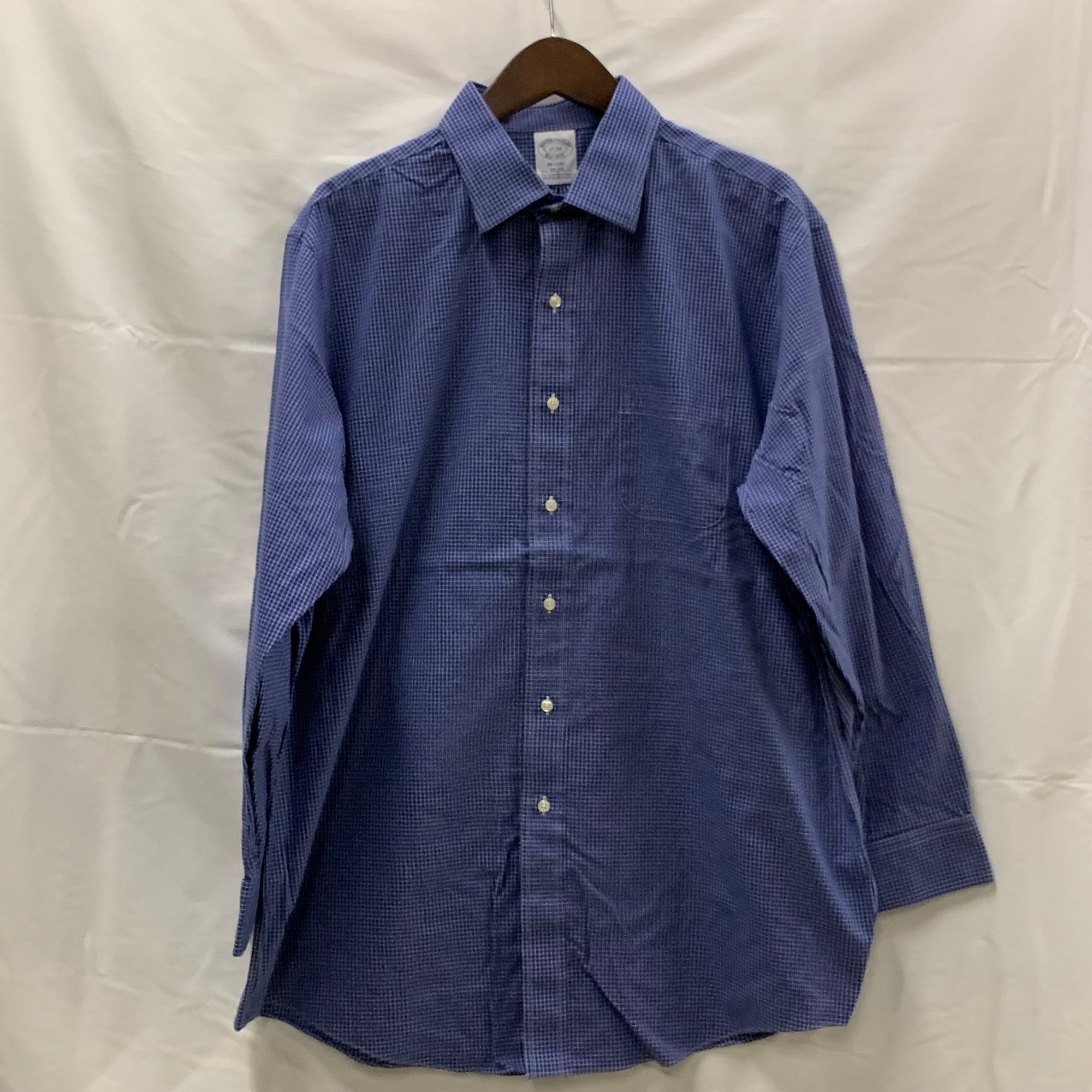 【中古】【古着】Brooks Brothers チェック シャツ ブルー