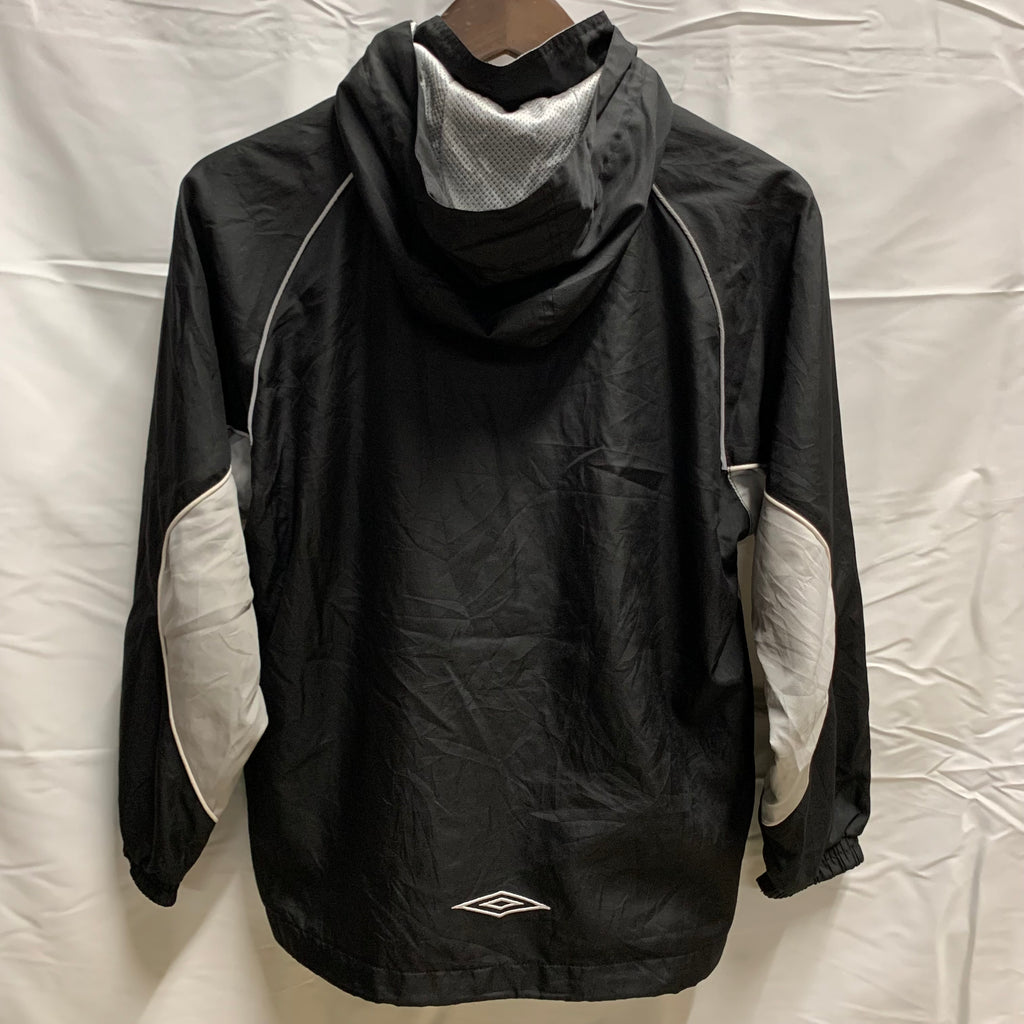 【中古】【古着】Umbro ワンポイント ジャケット ブラック×グレー 140サイズ