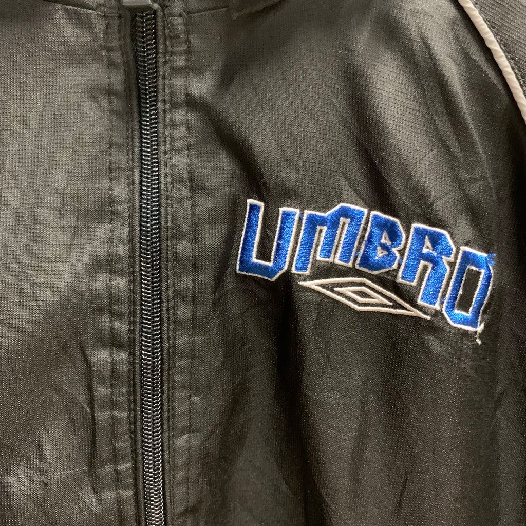 【中古】【古着】Umbro ワンポイント ジャケット ブラック×グレー 140サイズ