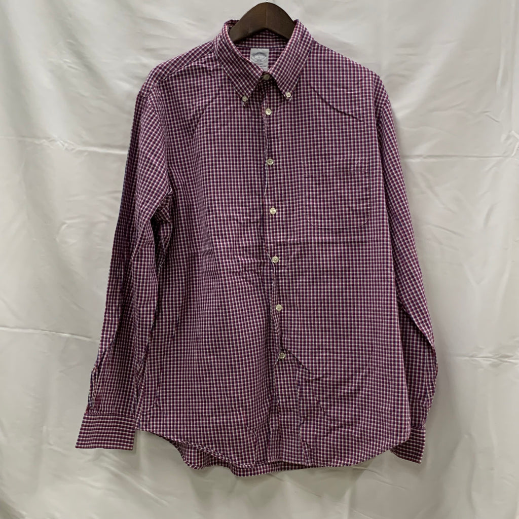 【中古】【古着】Brooks Brothers チェック シャツ レッド×ブルー Lサイズ