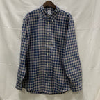 【中古】【古着】Brooks Brothers チェック シャツ ブルー XLサイズ