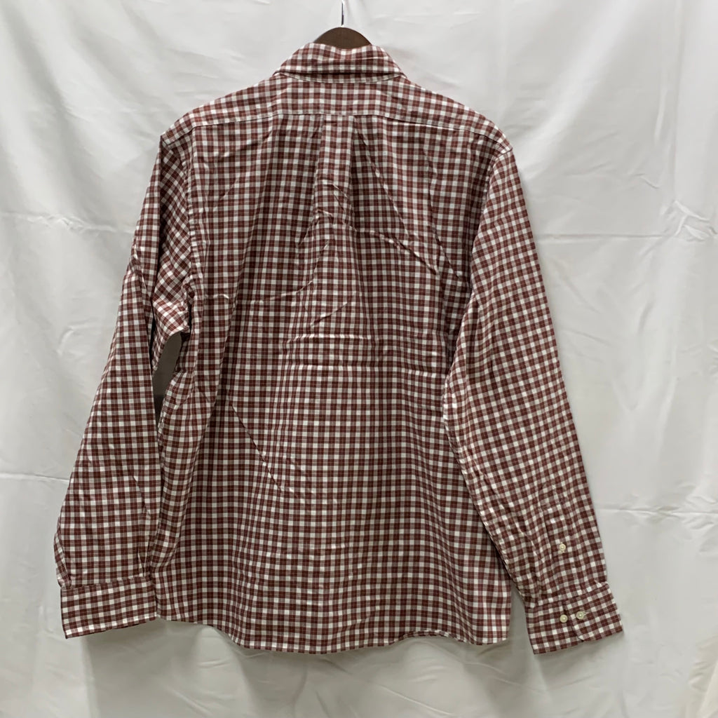 【中古】【古着】Brooks Brothers チェック シャツ ブラウン Lサイズ