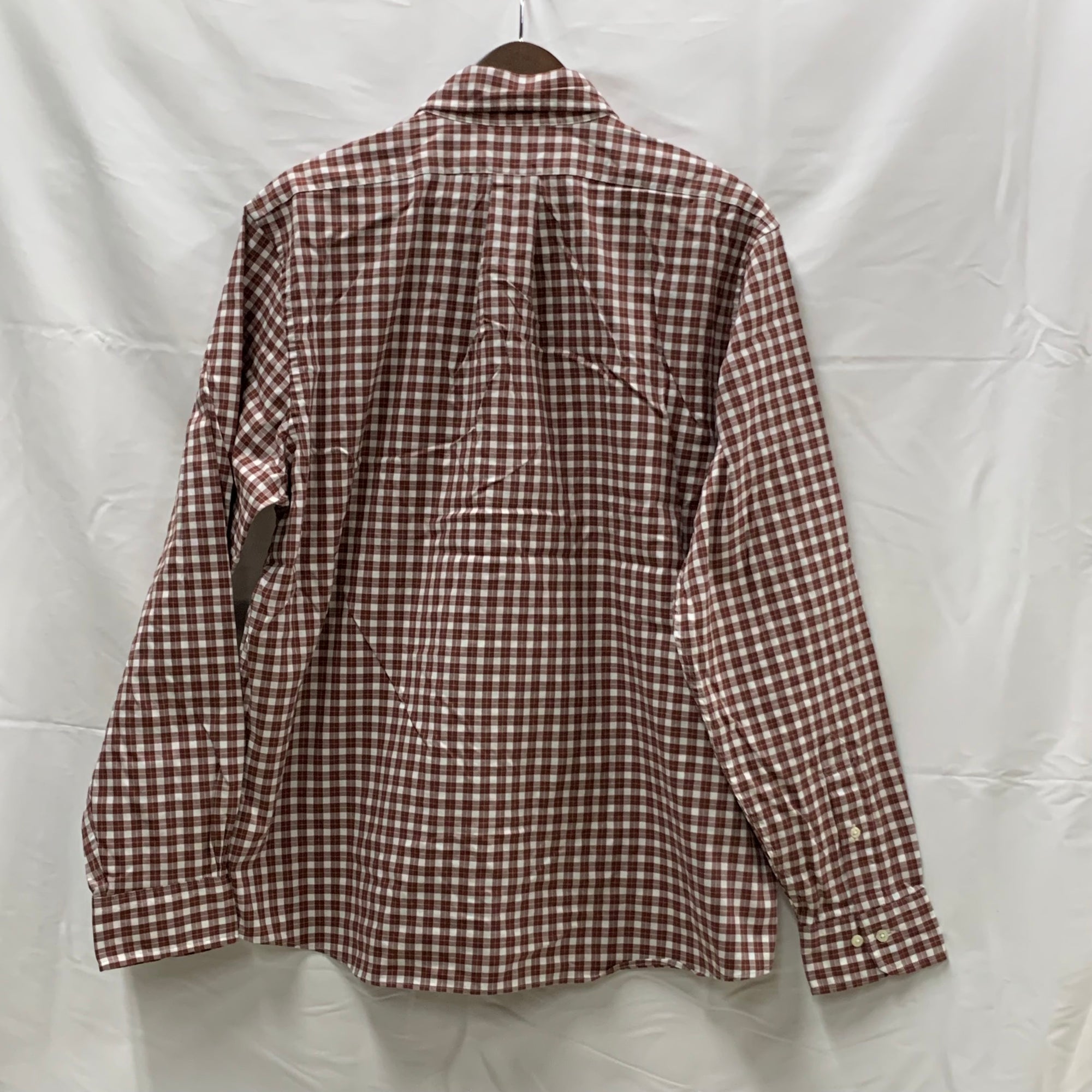 【中古】【古着】Brooks Brothers チェック シャツ ブラウン Lサイズ