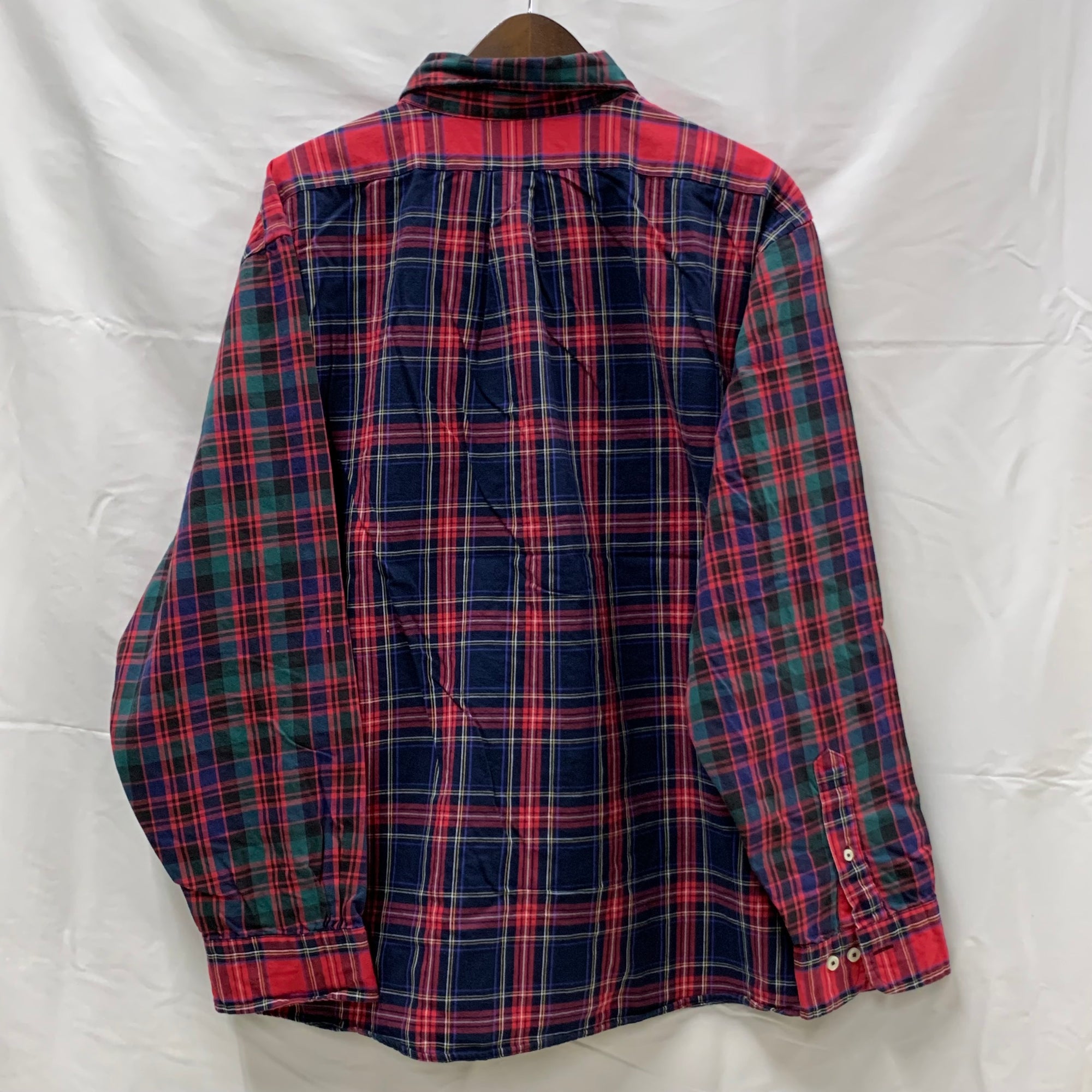 【中古】【古着】Brooks Brothers チェック シャツ レット×ネイビー XXLサイズ