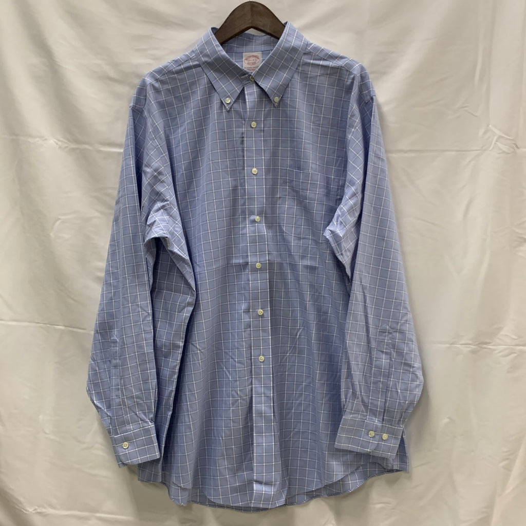 【中古】【古着】Brooks Brothers チェック シャツ ライトブルー