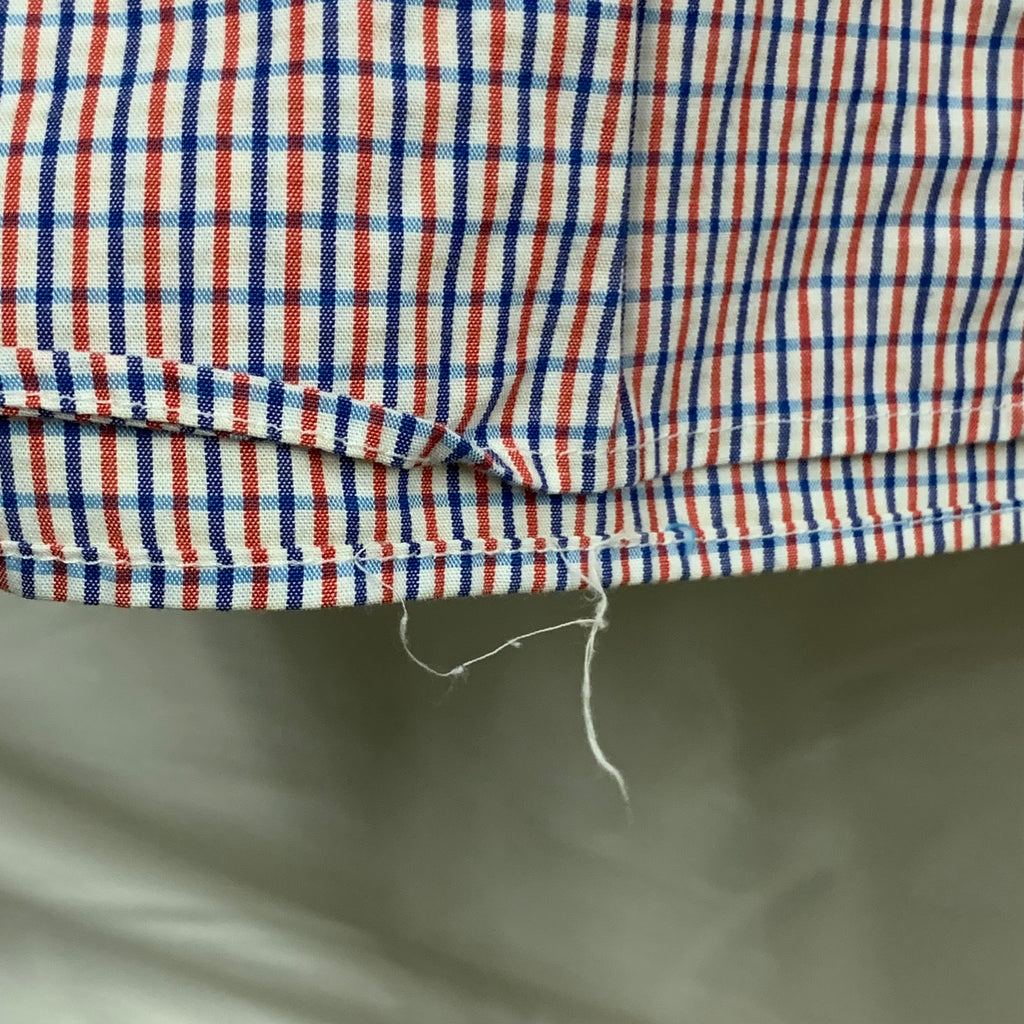 【中古】【古着】NAUTICA チェック シャツ レット×ブルー XXLサイズ