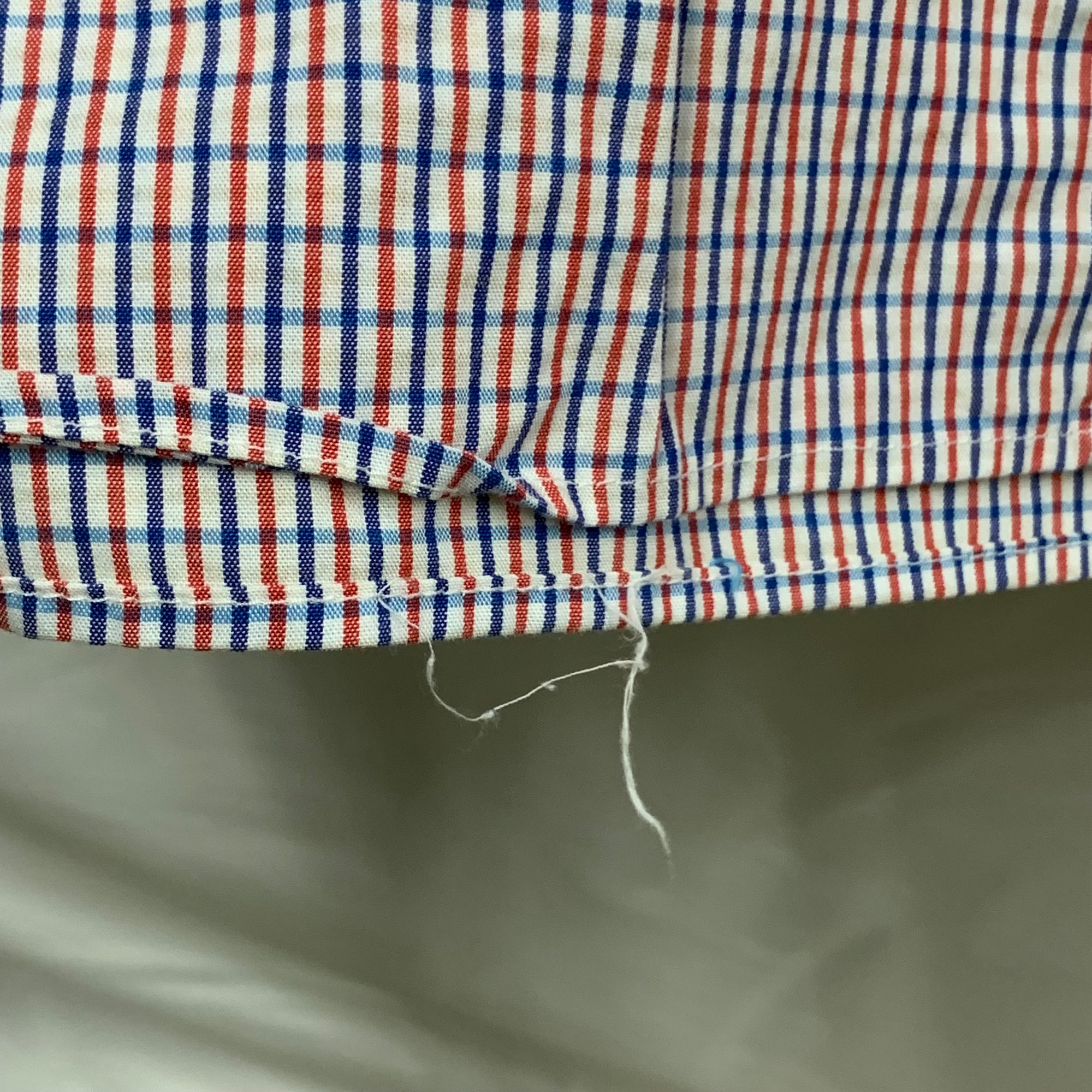 【中古】【古着】NAUTICA チェック シャツ レット×ブルー XXLサイズ