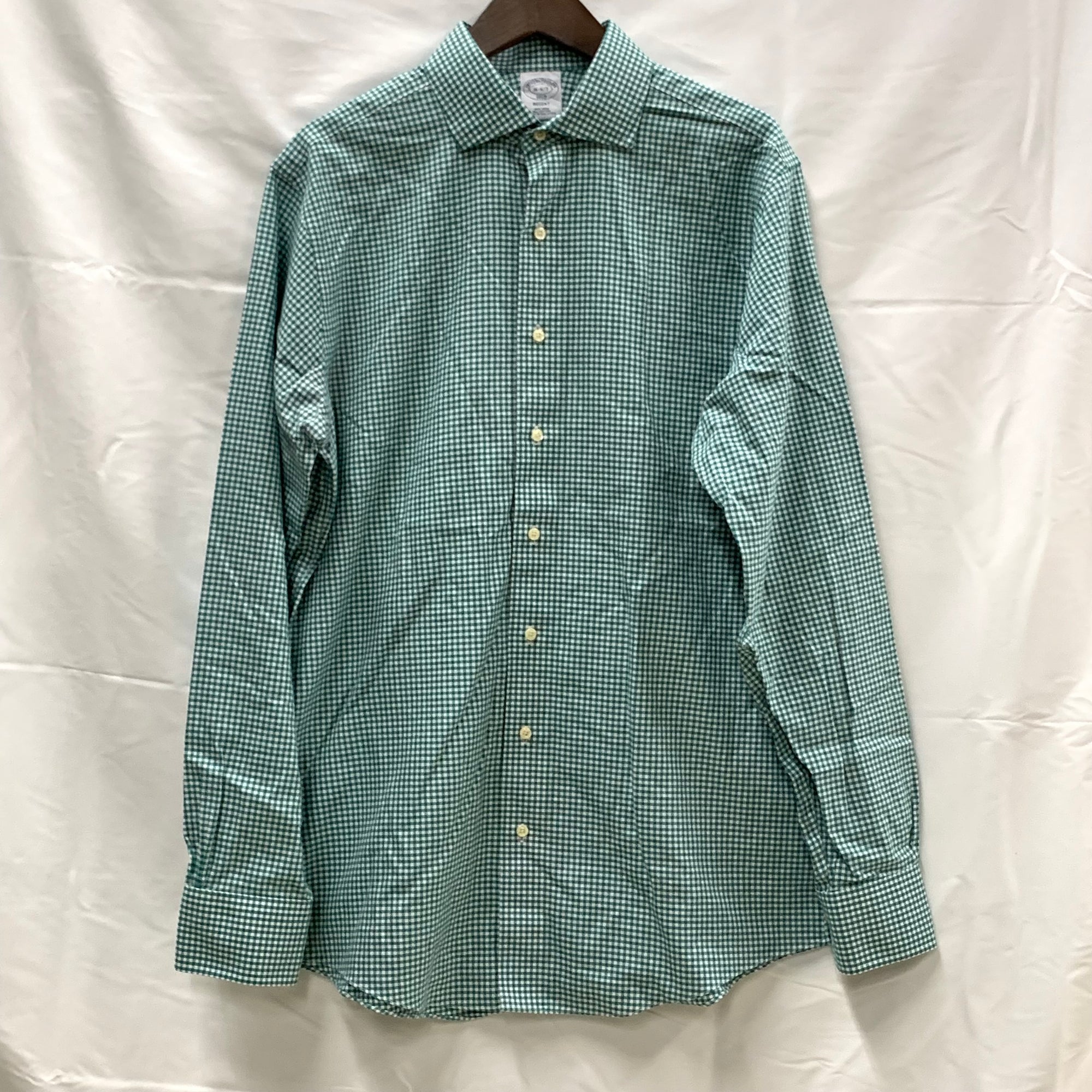 【中古】【古着】Brooks Brothers チェック シャツ グリーン