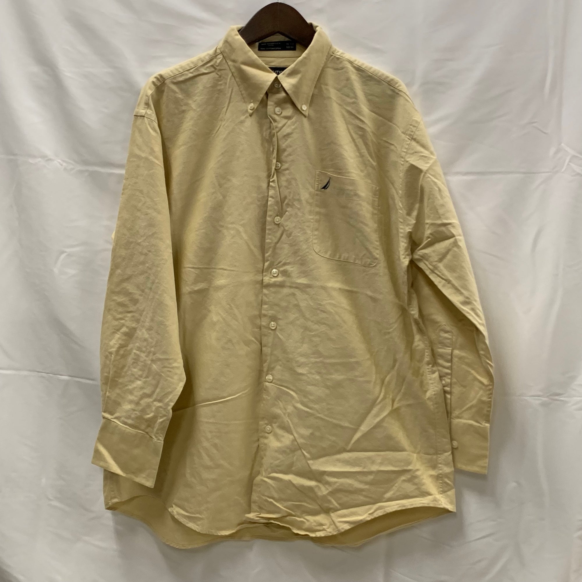 【中古】【古着】NAUTICA ワンポイント シャツ アイボリー