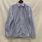 【中古】【古着】NAUTICA ストライプ シャツ ライトブルー Mサイズ