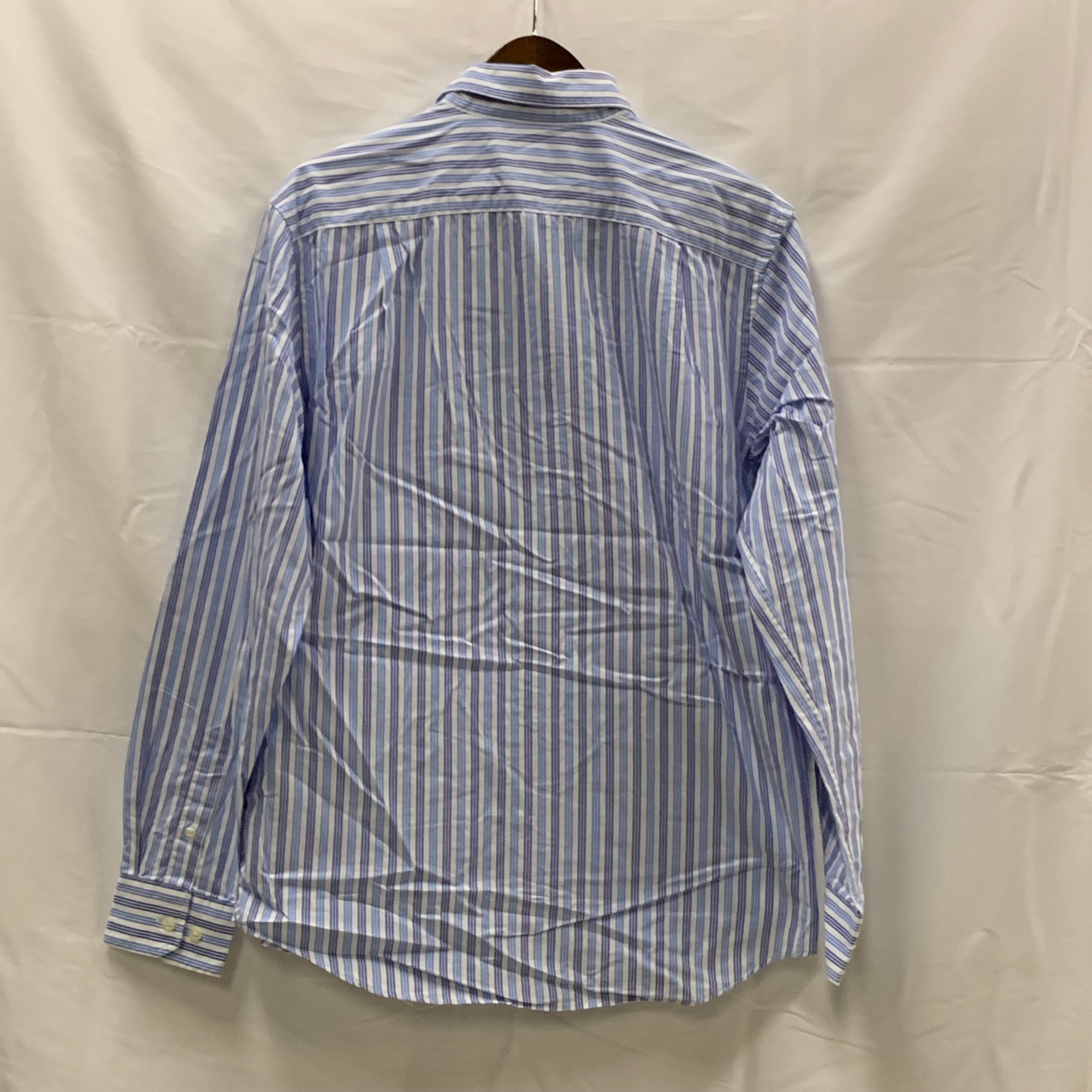 【中古】【古着】NAUTICA ストライプ シャツ ライトブルー Mサイズ