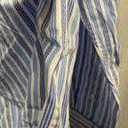 【中古】【古着】NAUTICA ストライプ シャツ ライトブルー Mサイズ