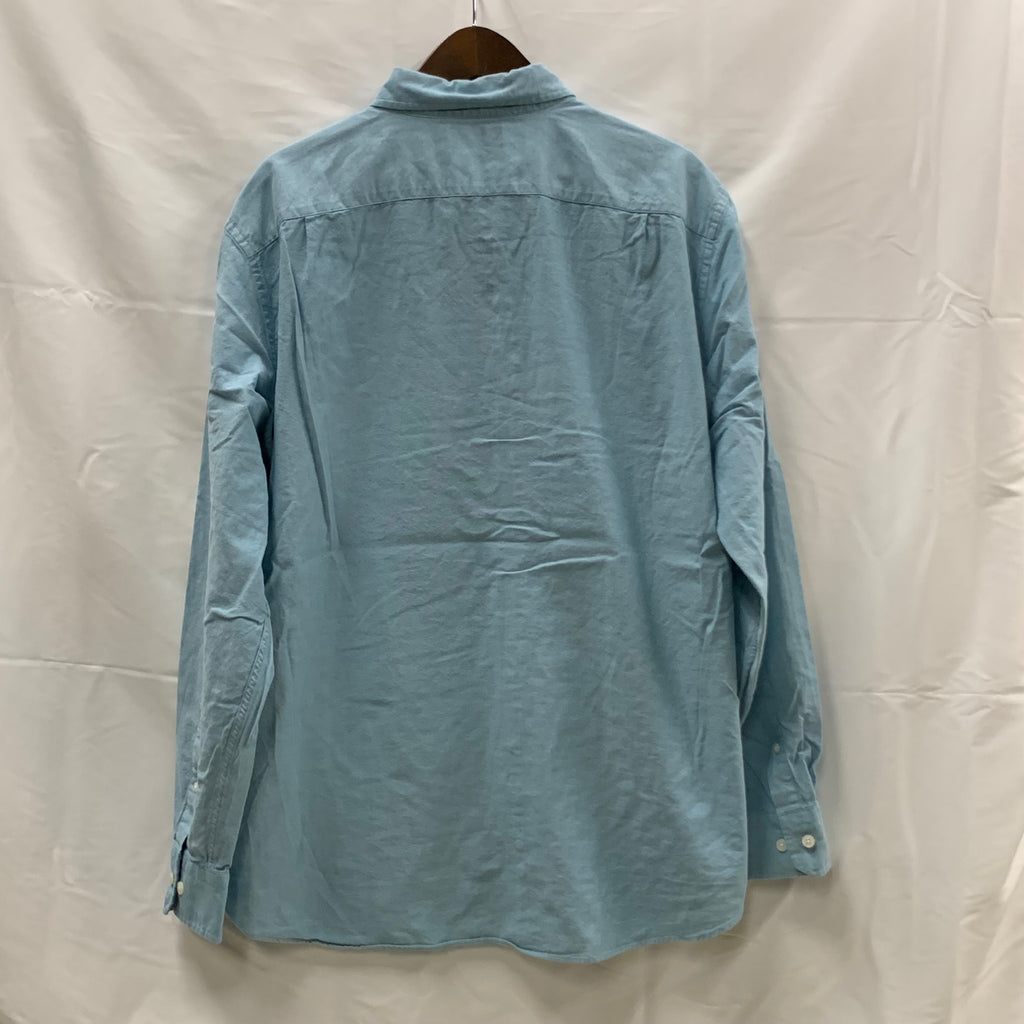 【中古】【古着】NAUTICA 無地 シャツ ターコイズ Lサイズ