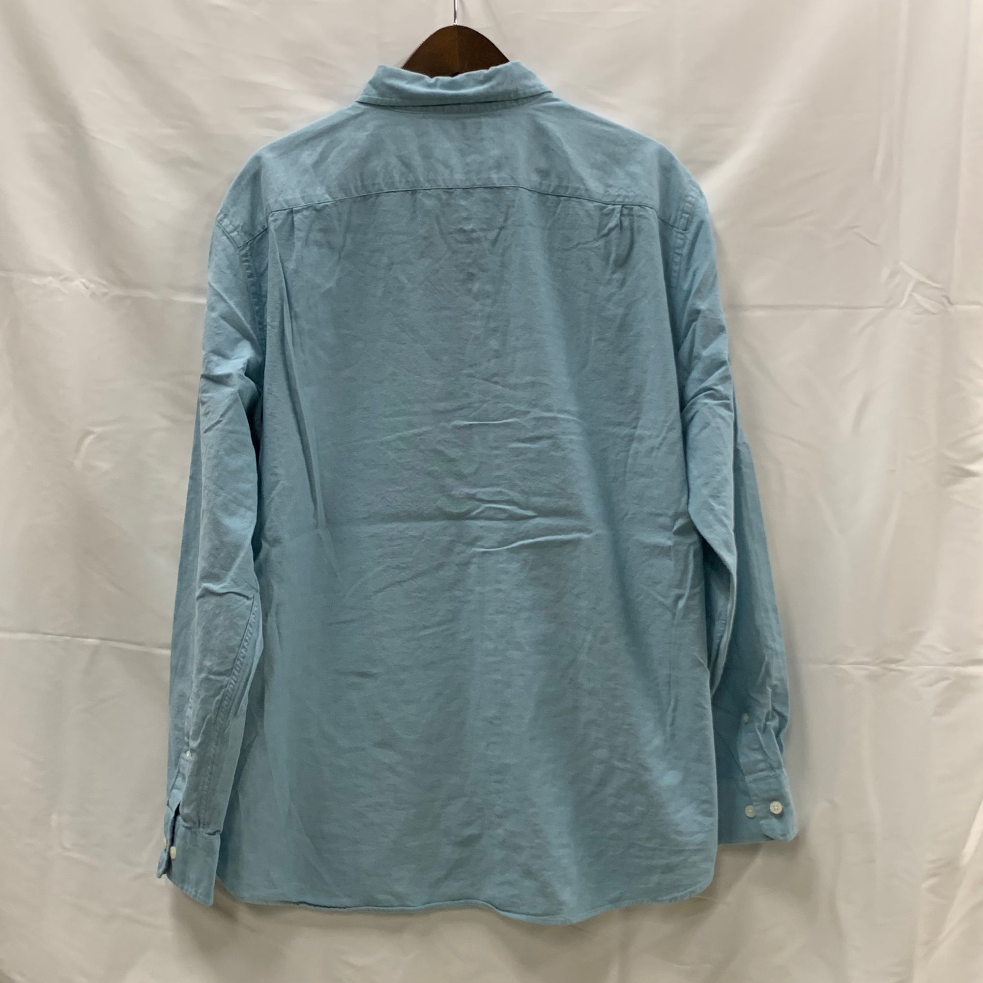 【中古】【古着】NAUTICA 無地 シャツ ターコイズ Lサイズ