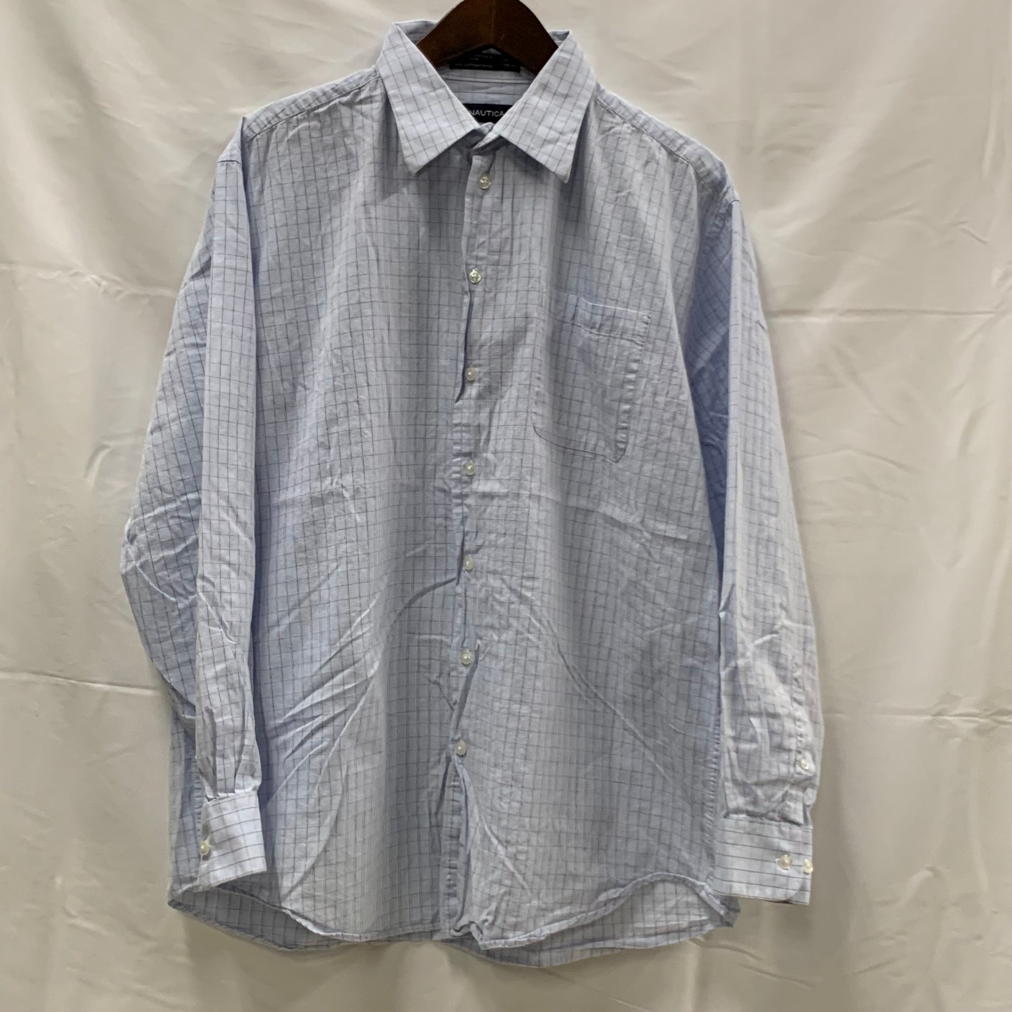 【中古】【古着】NAUTICA チェック シャツ ライトブルー