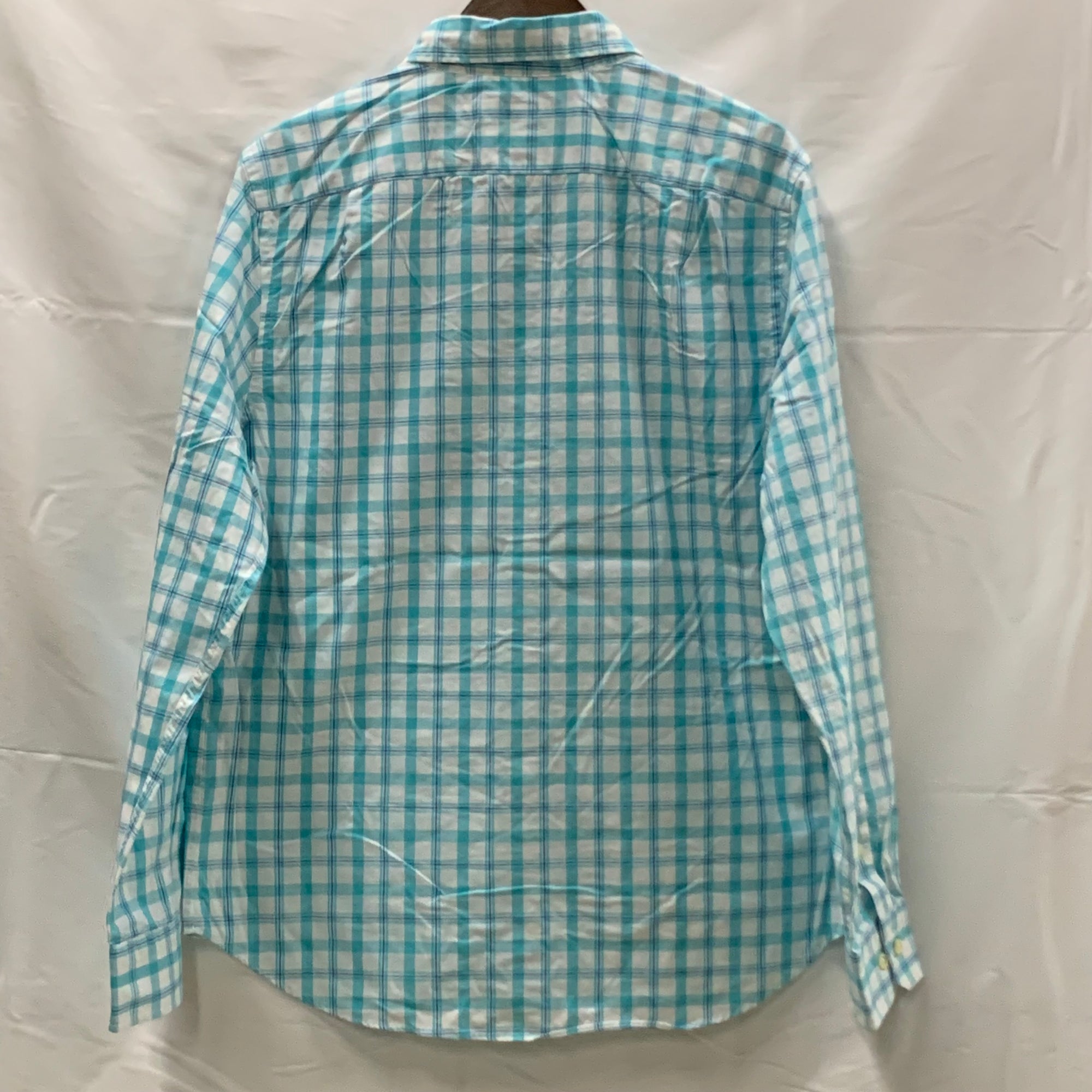 【中古】【古着】NAUTICA チェック シャツ ライトブルー Mサイズ