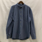 【中古】【古着】NAUTICA ストライプ シャツ インディゴ XLサイズ