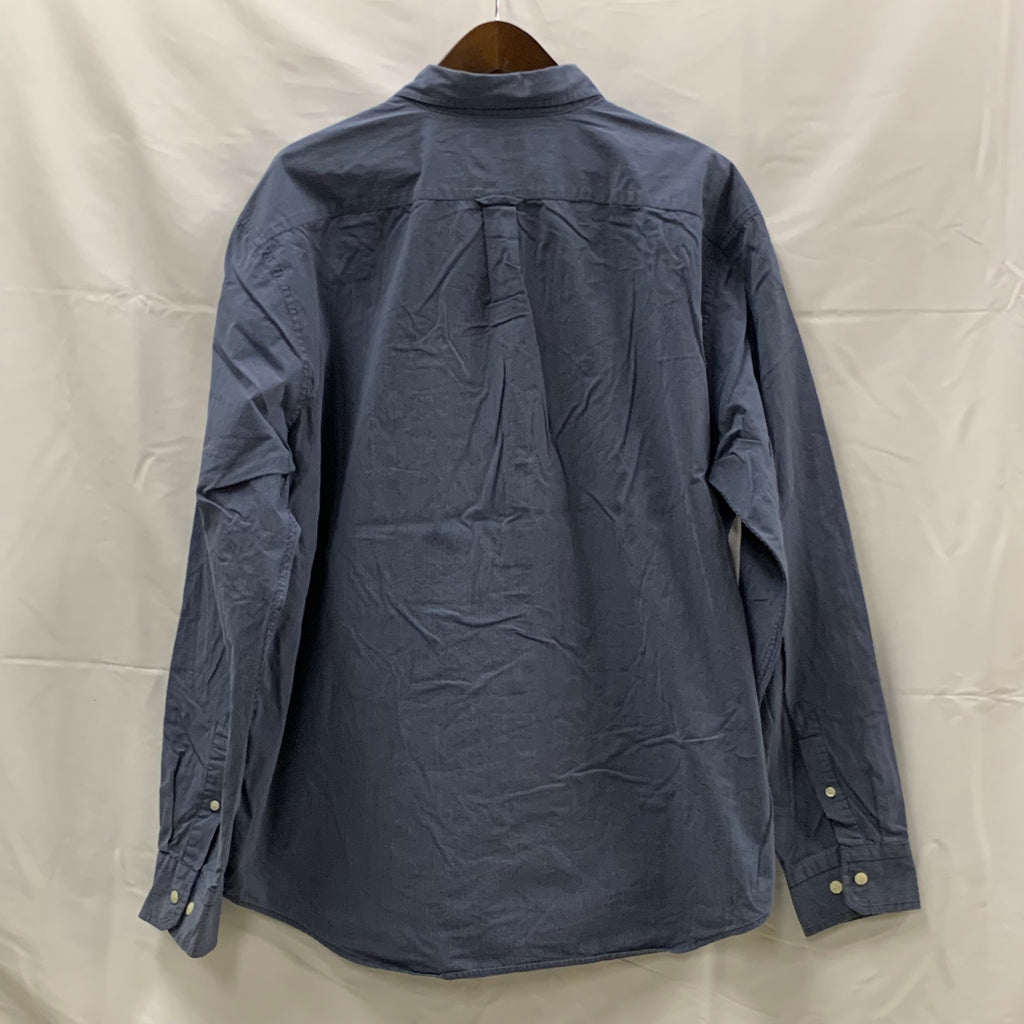 【中古】【古着】NAUTICA ストライプ シャツ インディゴ XLサイズ