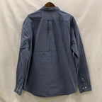 【中古】【古着】NAUTICA ストライプ シャツ インディゴ XLサイズ