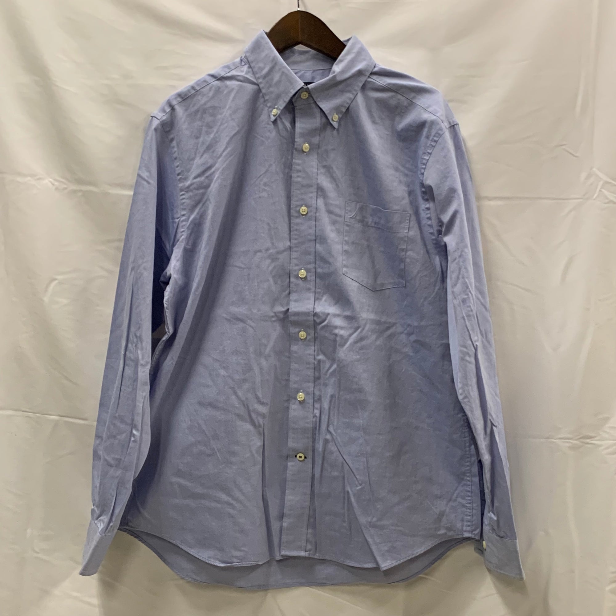 【中古】【古着】NAUTICA 無地 シャツ ライトブルー Lサイズ