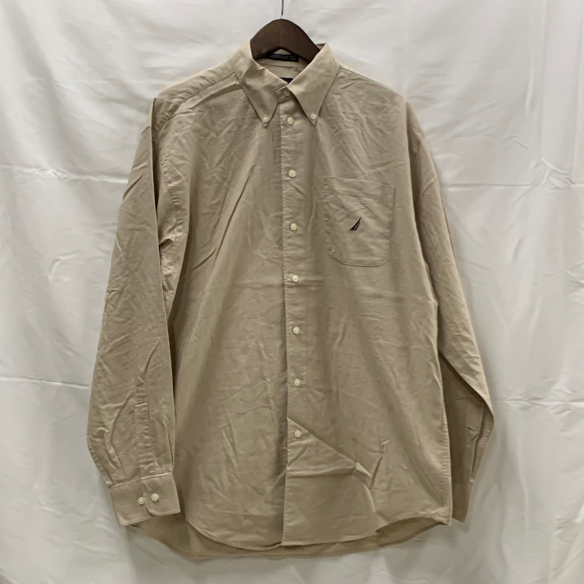 【中古】【古着】NAUTICA ワンポイント シャツ アイボリー