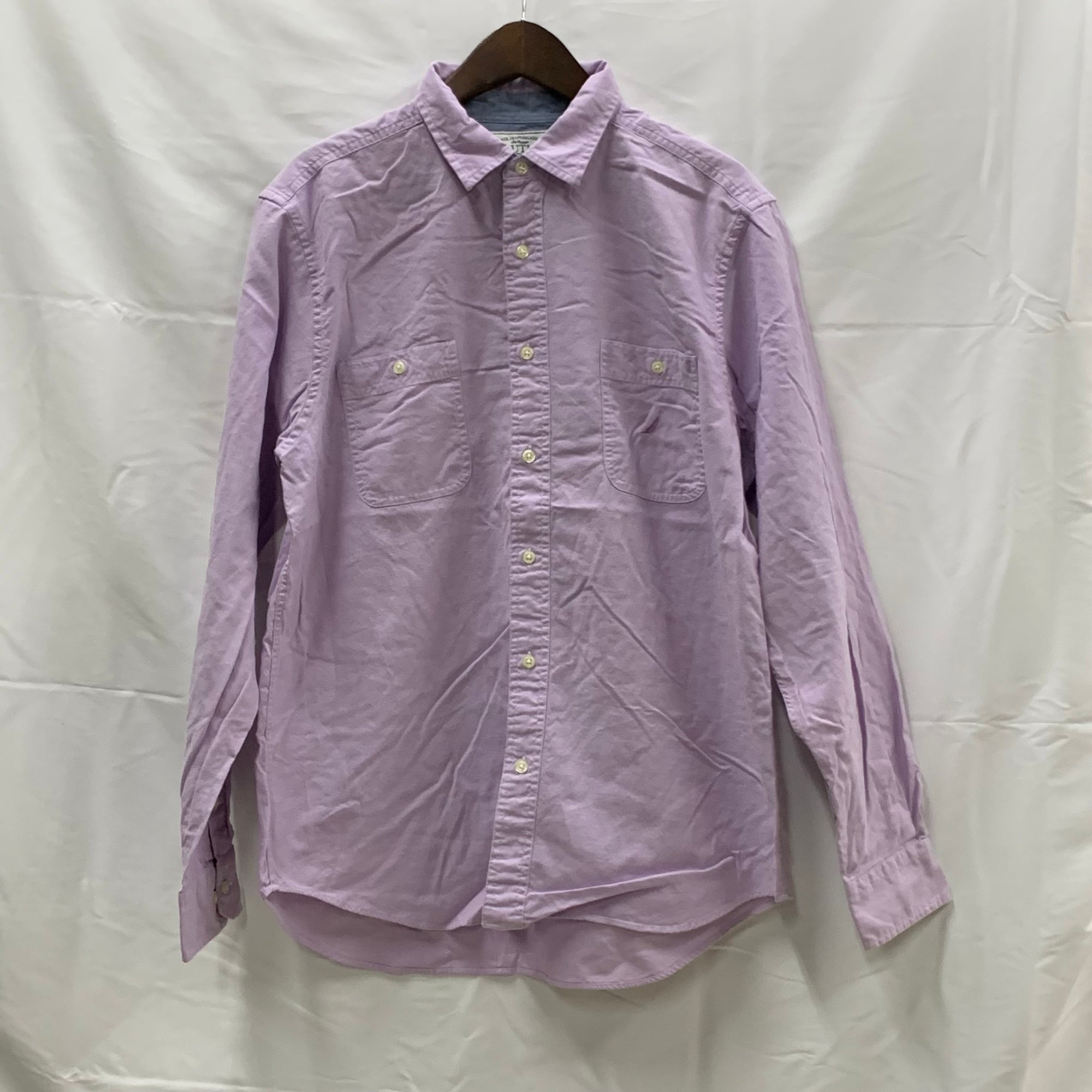 【中古】【古着】NAUTICA ワンポイント シャツ パープル Lサイズ