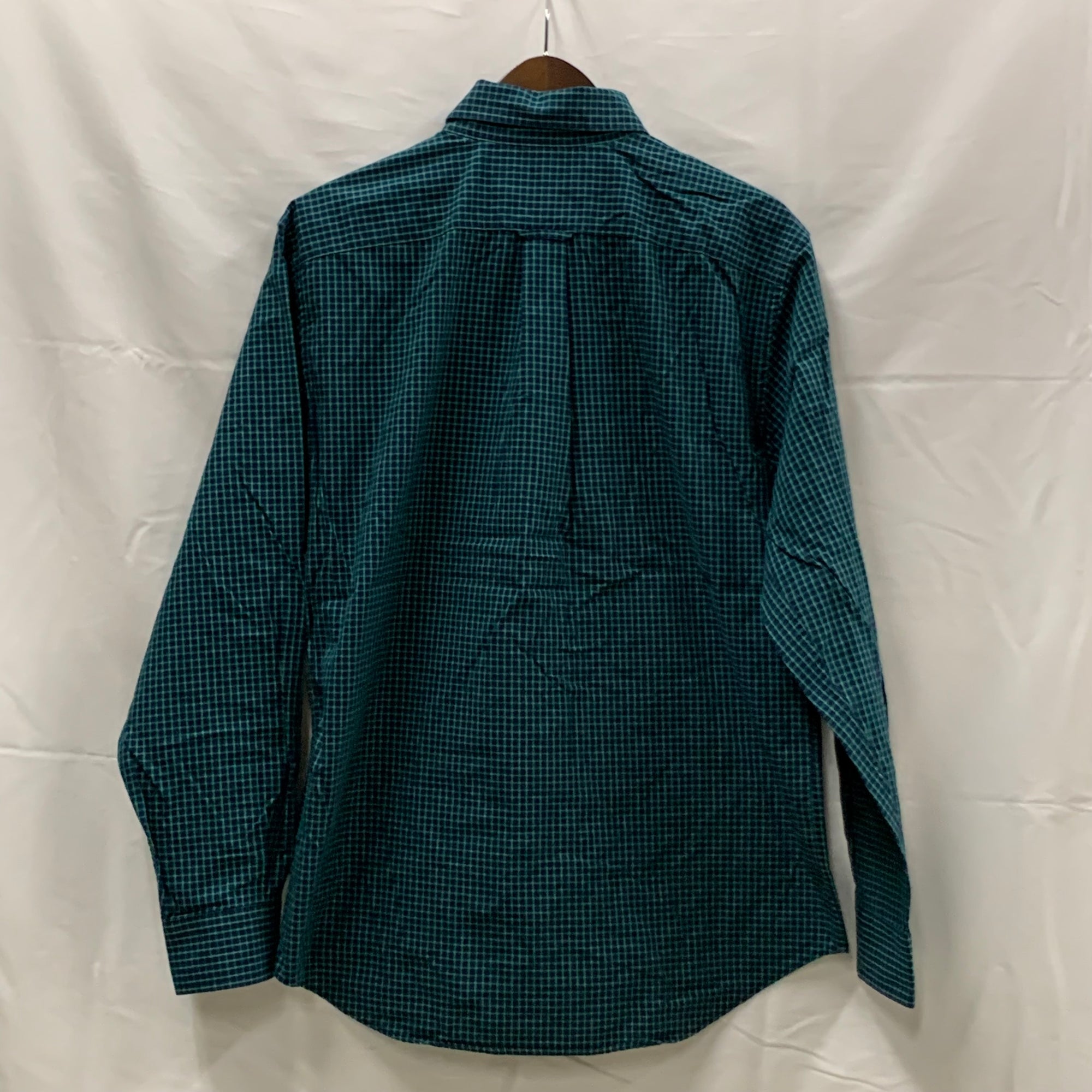 【中古】【古着】NAUTICA チェック シャツ モスグリーン Mサイズ