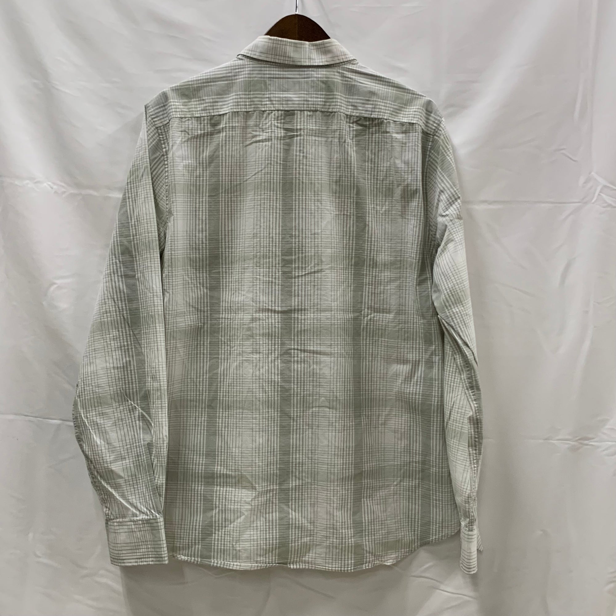 【中古】【古着】NAUTICA チェック シャツ ライトグリーン Lサイズ
